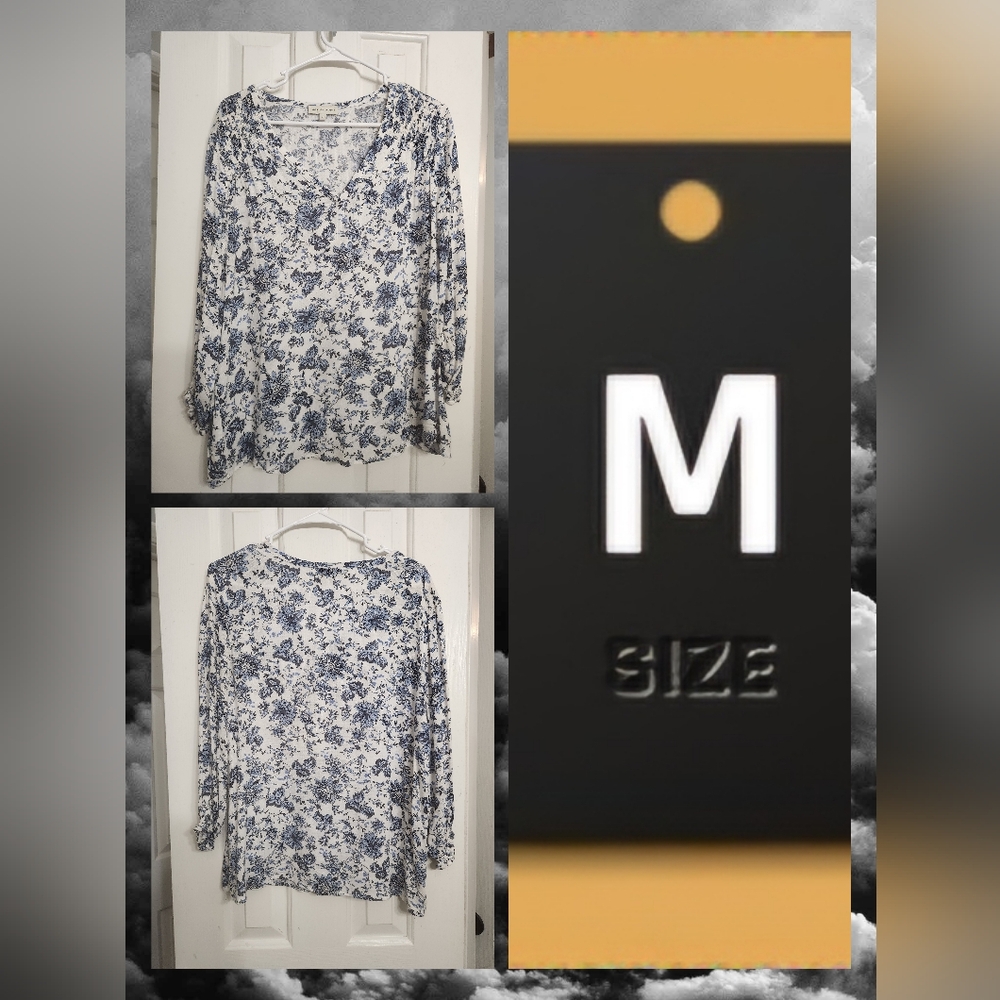 Floral blue blouse
